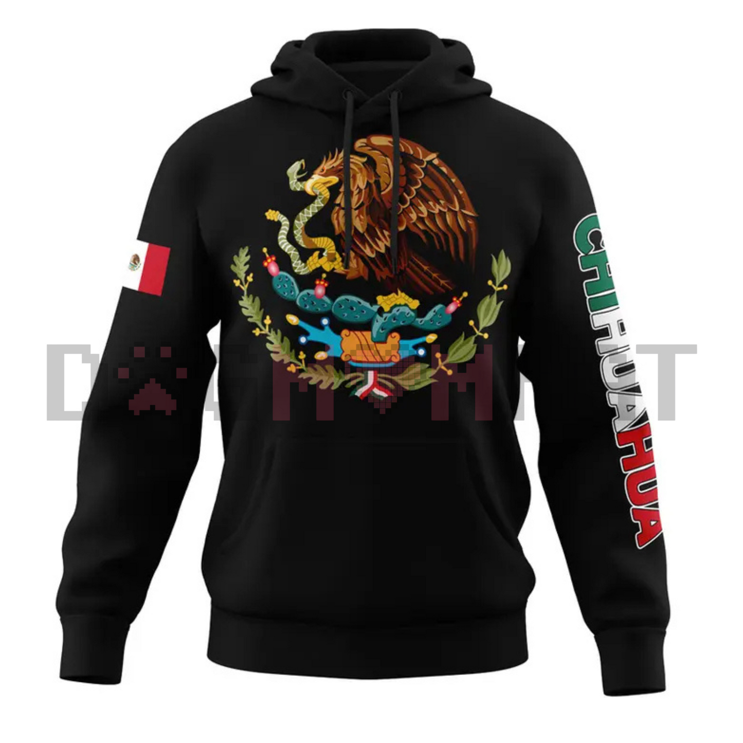 Mexico States Design Black Hoodie – Mapa de México Graphic Pullover