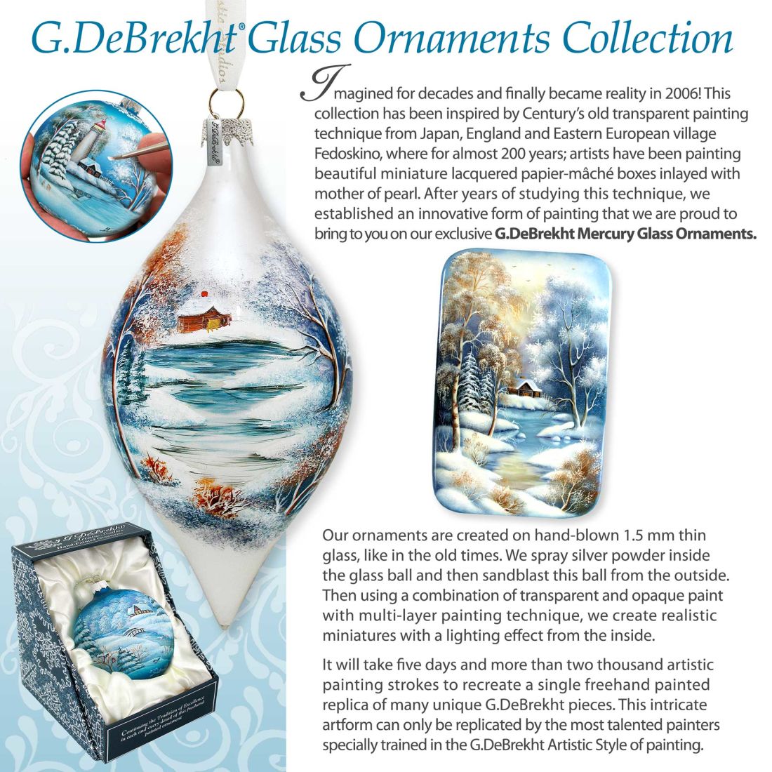 Nostalgic Family Nativity Glass Ornament Limited Edition by G. DeBrekht - Nativity Holiday Decor - 73881